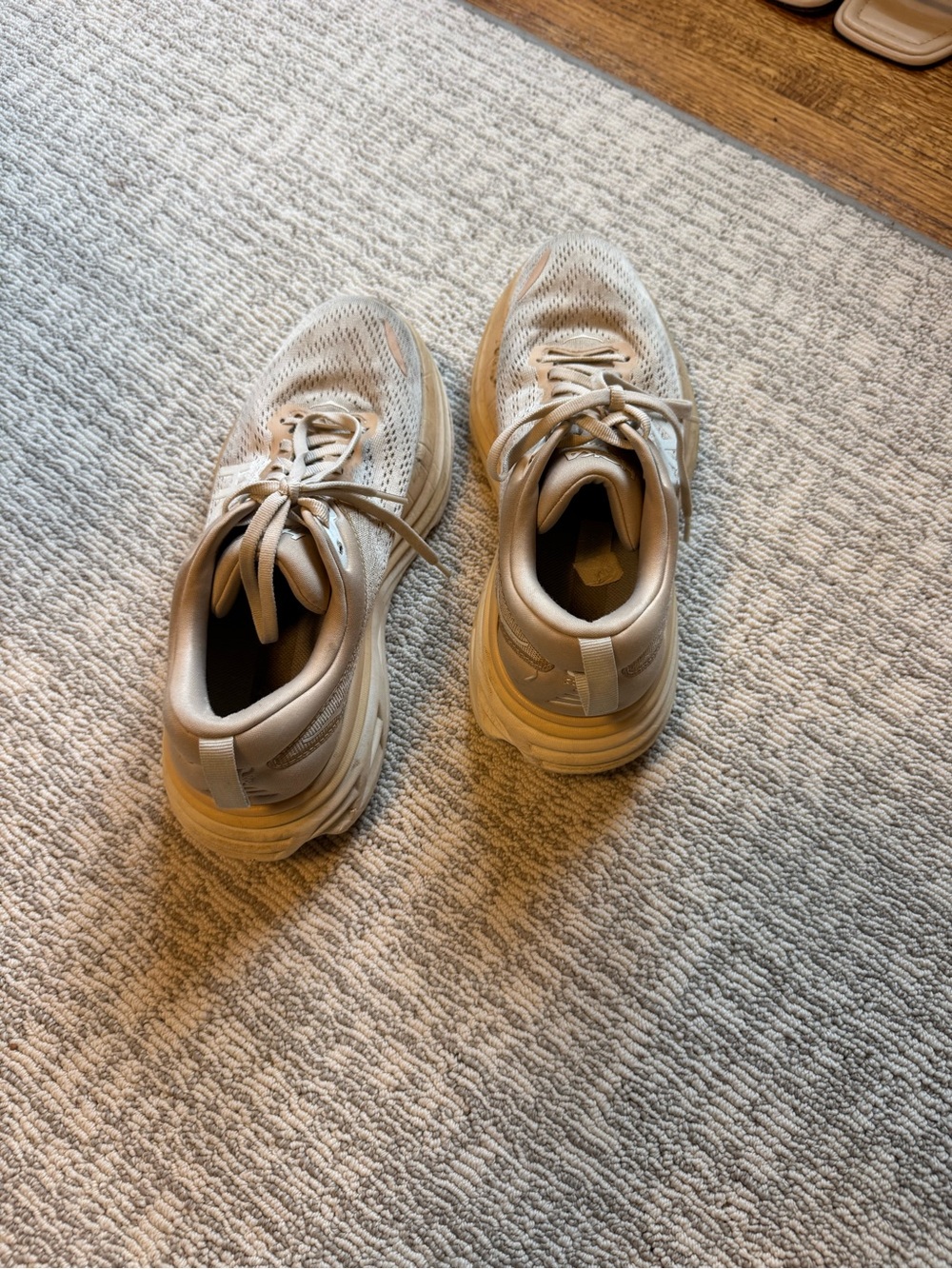 Hoka Bondi 8 Neutral Beige Women's Athletic Sneakers - Picture 2 of 6